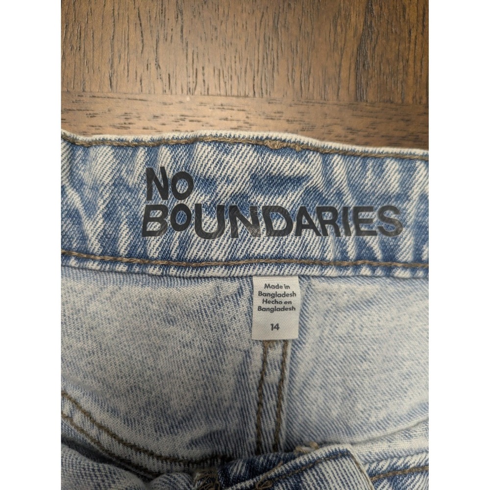 No Boundaries Wide Leg Jeans Light Wash Blue Pink Bow Coquette Denim Size 14 NEW - Picture 5 of 5
